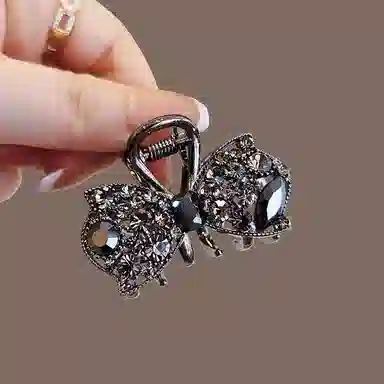 彤彤兔 高端东大门黑耀气质高档镂空后脑勺 鲨蝴蝶结鱼夹 发夹 女款