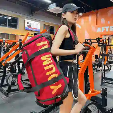 德力熊 干湿分离运动 尼龙 健身包 男女同款情侣款 黑色粉色卡其色红色黄色