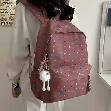 彤彤兔 可爱休闲百搭 涤纶（聚酯纤维） 双肩包 女款 白色/棕色