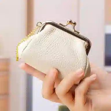 彤彤兔 创意迷你收纳口 头层牛皮 零钱包 女款 黑色/米白色/卡其色/土黄色/黄色/橙色