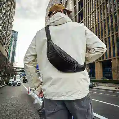 OUZIHUANG Waist Bag Black/Grey