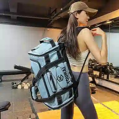 德力熊 短途斜挎包大容量 尼龙布 健身包 男女同款情侣款 黑色\粉色\卡其色\蓝色\黄色\白色\青绿色