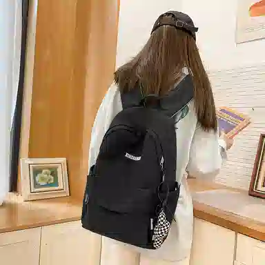 彤彤兔 休闲简约 尼龙 双肩包 常规 女款 黑色/白色/红色/卡其色/蓝色