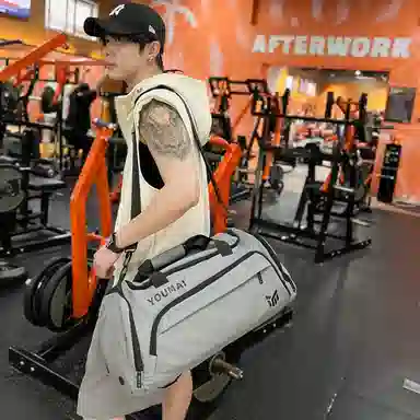 德力熊 休闲简约轻便 牛津布 健身包 男女同款情侣款 黑色桔色卡其色白色黄色军绿色湖蓝色灰色