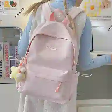 彤彤兔 韩版纯色小清新 尼龙 双肩包 女款 多色