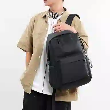 彤彤兔 纯色简约时尚 牛津布 双肩包 男款 黑色\灰色