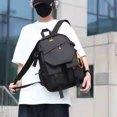 彤彤兔 潮流时尚百搭 牛津布 双肩包 男款 黑色/灰色