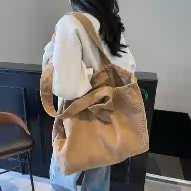 OUZIHUANG Corduroy Tote Bag