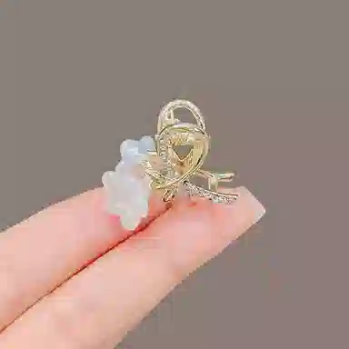 彤彤兔 前额刘海夹喇叭花可爱高档 发夹 女款