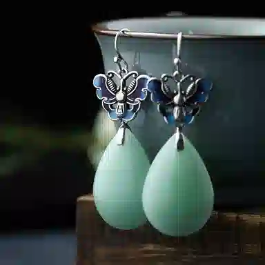 彤彤兔 中式文艺古典 简约轻奢 铜 耳环 女款