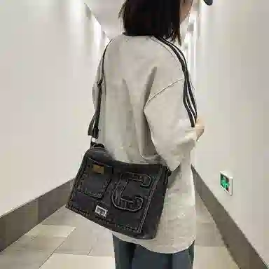 OUZIHUANG Denim Shoulder Bag
