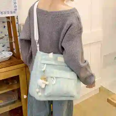 彤彤兔 日系百搭 帆布 帆布包单肩包 女款 多色