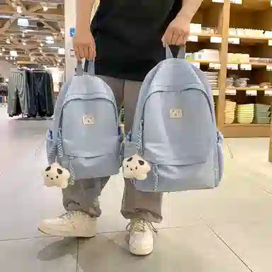 德力熊 简约大容量 尼龙 双肩包