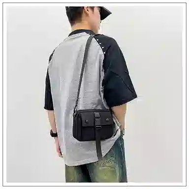 彤彤兔 时尚百搭手机包 尼龙 斜挎包 男女同款情侣款 黑色/白色/卡其色