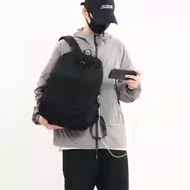 彤彤兔 简约时尚百搭 牛津布 双肩包 男款 黑色\灰色\蓝色