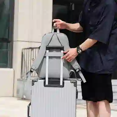 彤彤兔 潮流时尚百搭 牛津布 双肩包 男款 黑色/灰色