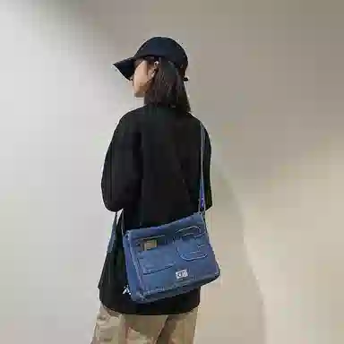 OUZIHUANG Denim Shoulder Bag