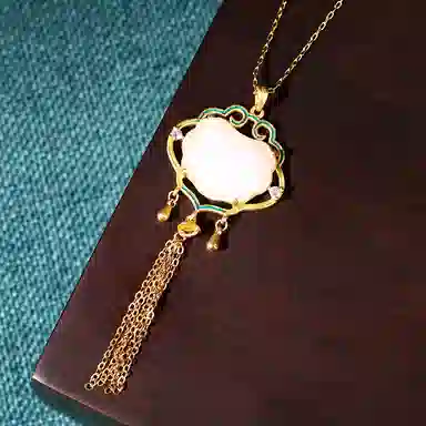 彤彤兔 吉祥如意锁复古流苏长款 铜 项链 女款