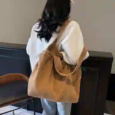 OUZIHUANG Corduroy Tote Bag