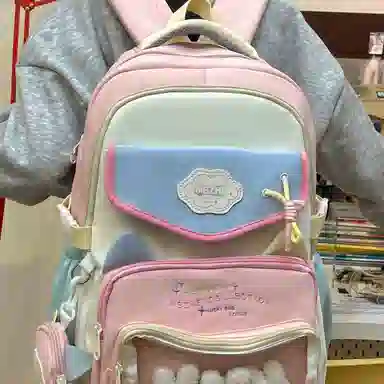 彤彤兔 书包可爱韩版风撞色大容 尼龙 双肩包 男女同款情侣款 多色