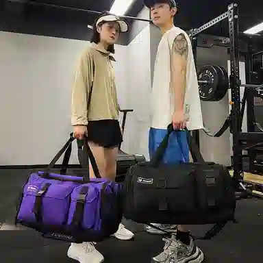 德力熊 大容量训练包多功能干湿分离 牛津布 健身包 男女同款情侣款 黑色\粉色\灰色\酒红色\黄色\紫色\青绿色\桔色