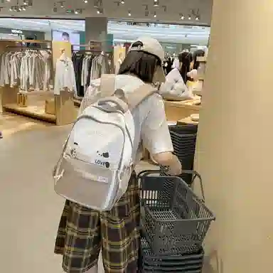 彤彤兔 休闲百搭背包高颜值 尼龙 双肩包 常规 女款 黑色/卡其色/粉色/紫色/蓝色