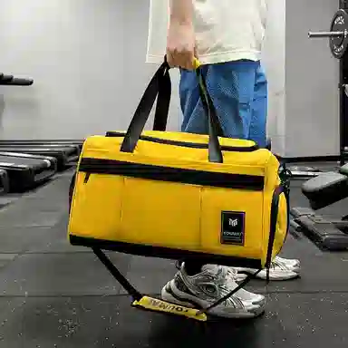 德力熊 干湿分离训练大容量短途旅行包 尼龙 健身包 男女同款情侣款 黑色/粉色/灰色/红色/黄色/蓝色/青绿色