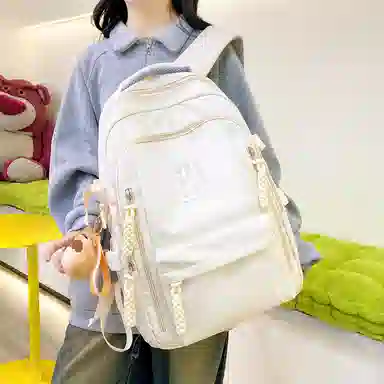 德力熊双肩包尼龙书包学生旅行背包男女通用多色大容量高中生百搭电脑双肩背包