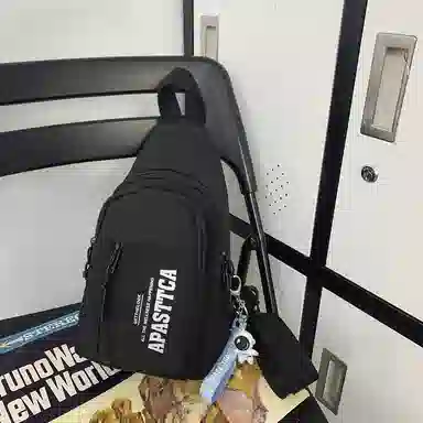 德力熊 休闲百搭韩版撞色简约时尚 尼龙 胸包 常规 男女同款情侣款 克莱因蓝/桔/浅灰/黑