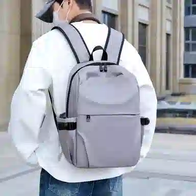 彤彤兔 防水旅行电脑包包 尼龙 双肩包 男款 灰色\黑色