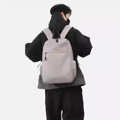 彤彤兔 纯色简约百搭 牛津布 书包背包双肩包 男款 黑色/蓝色/卡其色