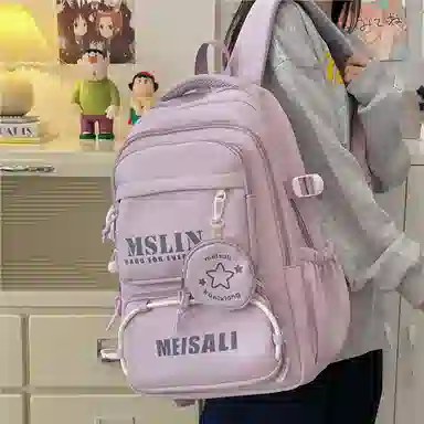 彤彤兔 百搭日系小清新高颜值 尼龙 双肩包 常规 女款 紫色/蓝色/黑色/棕色/绿色