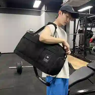 德力熊 干湿分离训练大容量短途旅行包 尼龙 健身包 男女同款情侣款 黑色/粉色/灰色/红色/黄色/蓝色/青绿色