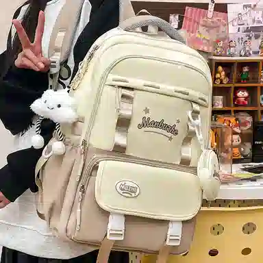 彤彤兔 韩版可爱书包简约 尼龙布 双肩包 常规 男女同款情侣款 多色