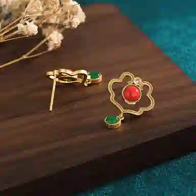 彤彤兔 简约轻奢高级感 国潮风小巧 铜 耳环 女款