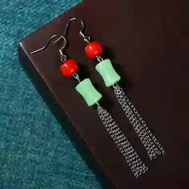 彤彤兔 田园清新流苏复古 简约轻奢小众设计 铜 耳环 女款