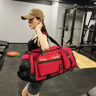 德力熊 训练潮牌 尼龙 健身包 男女同款情侣款 黑色粉色卡其色红色黄色军绿色蓝色