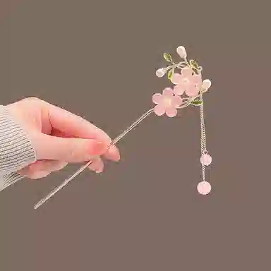 彤彤兔 桃花流苏古风盘发步摇 发簪 女款