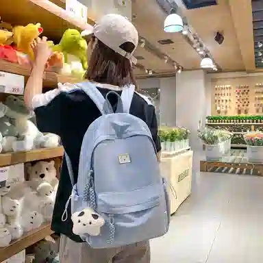 德力熊 简约大容量 尼龙 双肩包