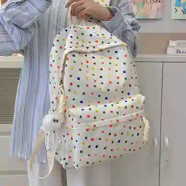 彤彤兔 可爱休闲百搭 涤纶（聚酯纤维） 双肩包 女款 白色/棕色