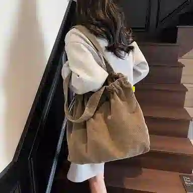 OUZIHUANG Corduroy Tote Bag