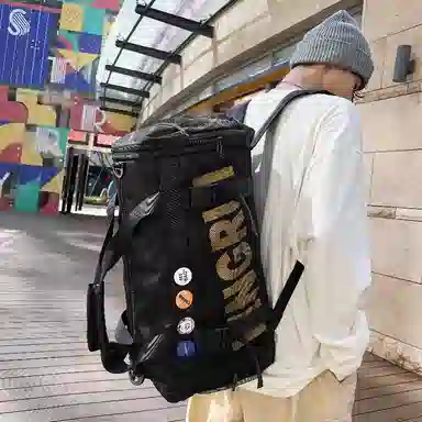 彤彤兔 干湿分离短途出差包手提行李袋 尼龙 旅行包 男女同款情侣款 黑色/灰色/黑色