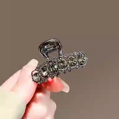 彤彤兔 高级感水钻小号抓夹枪黑发卡小众金属夹刘海碎发 夹子头饰 发夹 女款