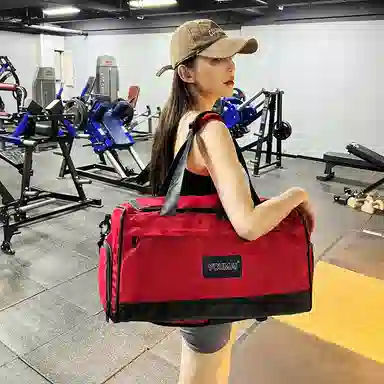 德力熊 出差便携 尼龙 健身包 男女同款情侣款 黑色粉色红色卡其色蓝色军绿色灰色