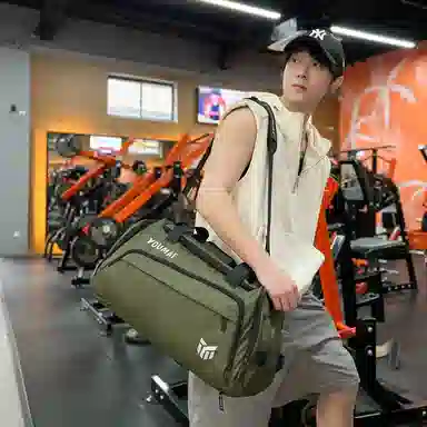 德力熊 休闲简约轻便 牛津布 健身包 男女同款情侣款 黑色桔色卡其色白色黄色军绿色湖蓝色灰色