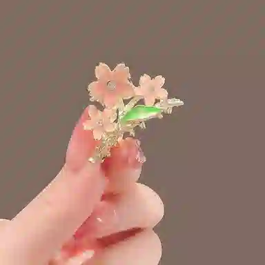 彤彤兔 森系仙美花朵抓夹高级感刘海夹前额 合金 发夹 女款