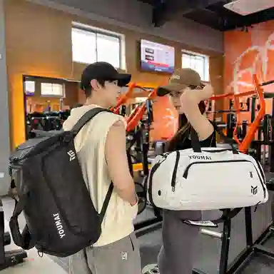 德力熊 休闲简约轻便 牛津布 健身包 男女同款情侣款 黑色桔色卡其色白色黄色军绿色湖蓝色灰色