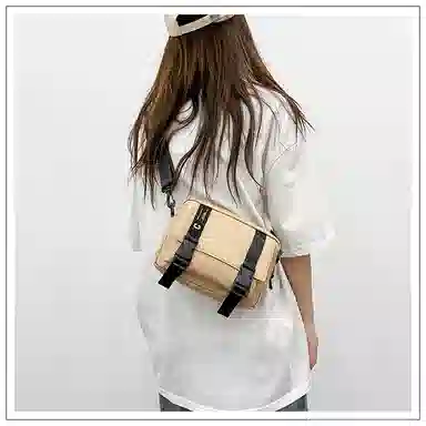 彤彤兔 工装风休闲潮流 尼龙 斜挎包 男女同款情侣款 黑色/白色/卡其色