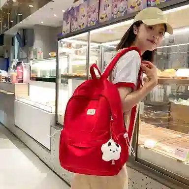 德力熊 简约大容量 尼龙 双肩包