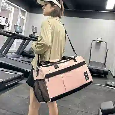 德力熊 干湿分离训练大容量短途旅行包 尼龙 健身包 男女同款情侣款 黑色/粉色/灰色/红色/黄色/蓝色/青绿色